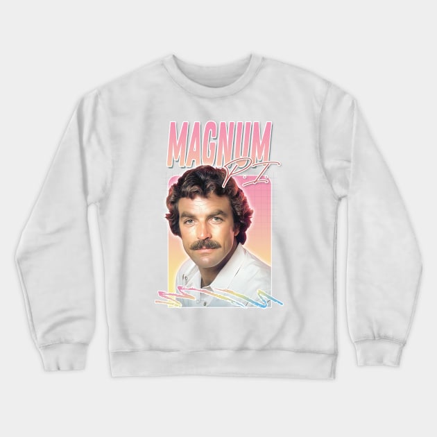 Magnum PI / Retro 80s Aesthetic Design Crewneck Sweatshirt by DankFutura